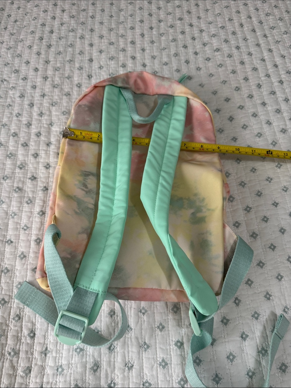 Pura Vida Pastel Tie-Dye mini Backpack in Yellow, Pink & Mint - Picture 4 of 7